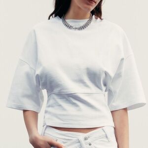 Zara Fitted Waist T-shirt - M
